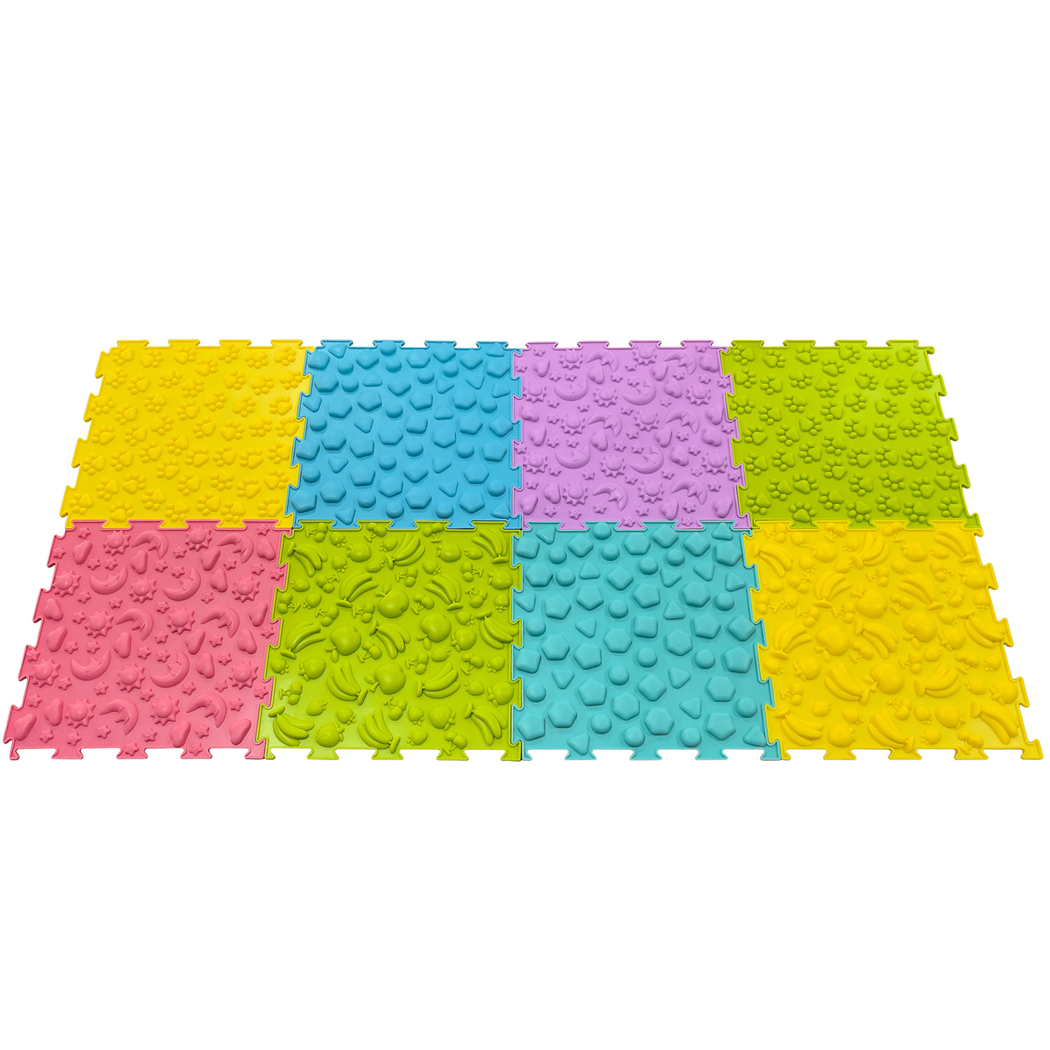 Hot Sale Macaron Color Silicone Children Sensory Tactile Texture Mats, Set of 6pcs